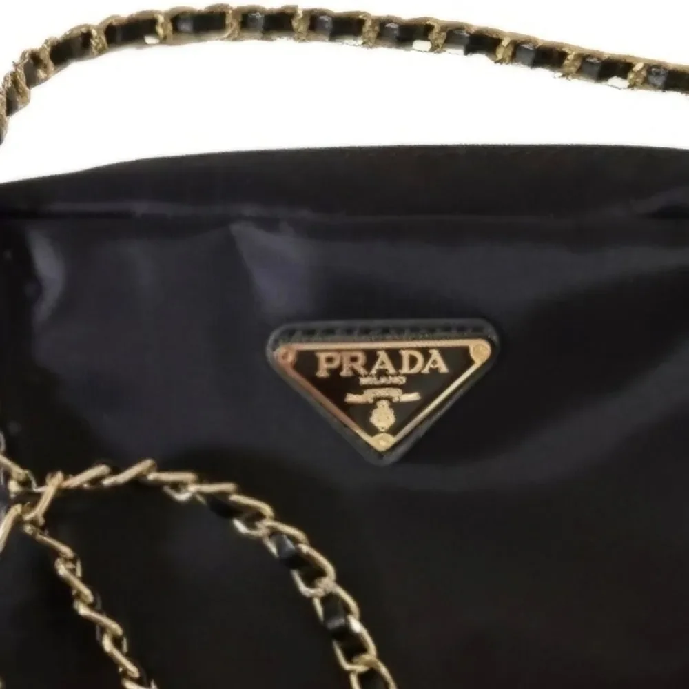 New black Small purse with Zipper and gold Chain belt should purs - Picture 11 of 15